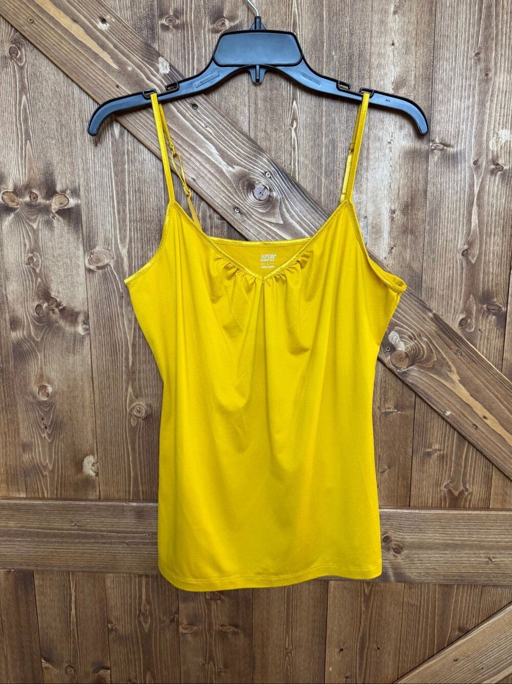 Apt. 9 Essentials Women’s Large Yellow Cami Tank Top Adjustable Straps Gathered(